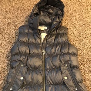 New MICHAEL KORS Down Puffer Vest Dark Grey  Sz M